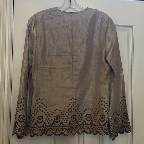 Talbots, size 4, blouse/short tunic, bronze/gold - Picture 8 of 9